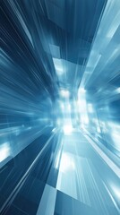 Poster - A vibrant abstract background featuring light blue hues and futuristic geometric shapes.