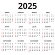 © Mercedes Fittipaldi - One sheet 2025 spanish language calendar isolated on a white background