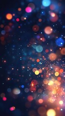 Poster - A vibrant background featuring colorful, chaotic projector lights with bokeh effects.