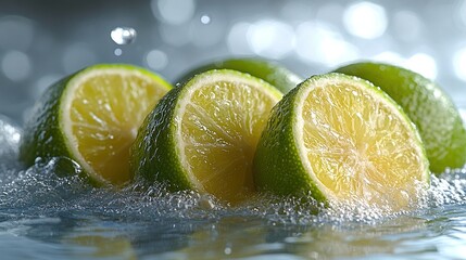 Lime Slices in Sparkling Water