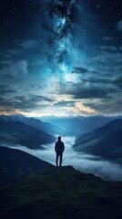 Wall Mural - photograph the milky way wallpaper adventure landscape standing.