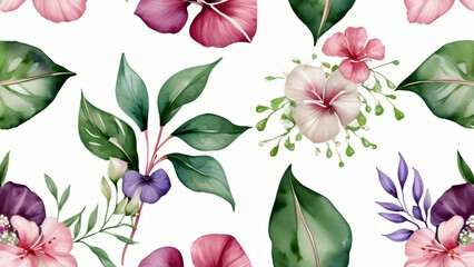 Canvas Print - seamless background with flowers