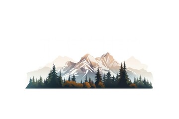 Sticker - Illustration mountain landscape panoramic.