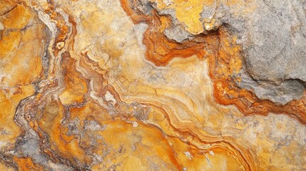 Poster - Close up of an abstract orange toned granite texture showcasing intricate details suitable for backgrounds product designs cards albums and catalogs