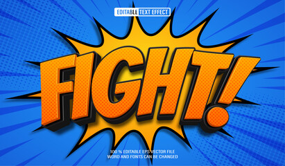 Poster - Editable 3d text style effect - Fight text effect Template