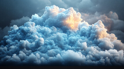 Poster - A massive, fluffy cloud fills the sky.