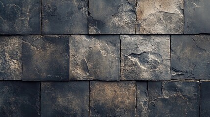 Poster - Rectangular textured tiles resembling a stone wall