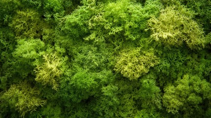 Poster - Green reindeer moss texture background ideal for use in forest or indoor vertical garden settings