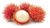 Sweet rambutan fruit isolated on a white background