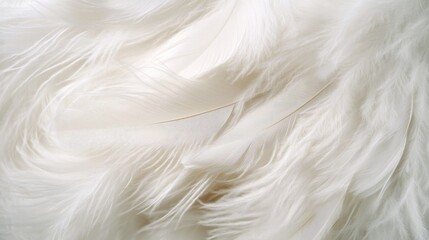 Poster - Close up of soft white feathers forming a light and delicate texture ideal for subtle backgrounds