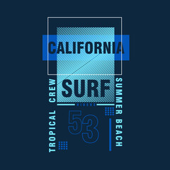 Wall Mural - Surf California summer beach modern typography street graphic design