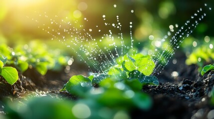 Sticker - Water Sprinkler on Plants.