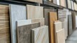 © AbstractAI - Close up display of porcelain tile samples in a retail setting