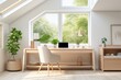 © Putt_Sanplee - A bright and airy home office with a large desk, a comfortable chair, and plenty of natural light