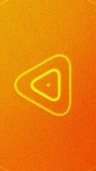 Poster - Abstract colorful background with pulsating spreading narrow rings and smaller triangles. Motion. Bright gradient backdrop with moving silhouettes, seamless loop.