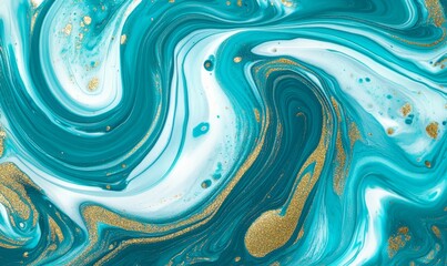 Sticker - Creating wallpaper, golden flow, and mineral stone texture using generative AI.