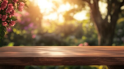 Poster - Empty Board with Blurred Background for Product Promotion in a Relaxing Setting
