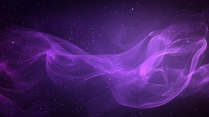 Wall Mural - With shining stars and purple particles, this abstract background has a wave-like motion and light.