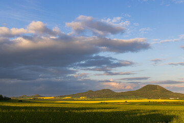 Naklejka na meble Typical landscape near Ranna, Ceske Stredohori, Northern Bohemia, Czech Republic
