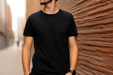 Wall Mural - T shirt t-shirt sleeve black.