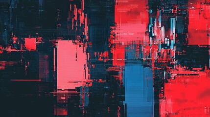 Poster - The background of the video is an abstract digital pixel noise glitch, causing TV damage.