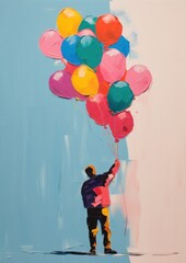 Wall Mural - Balloon painting adult creativity.