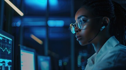 A person sitting in front of a computer screen, possibly working or browsing