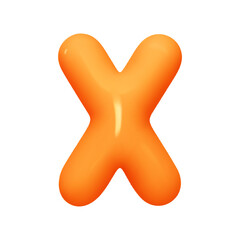 Poster - letter X. letter sign orange soft color. Realistic 3d design in cartoon balloon style. Isolated on white background. vector illustration