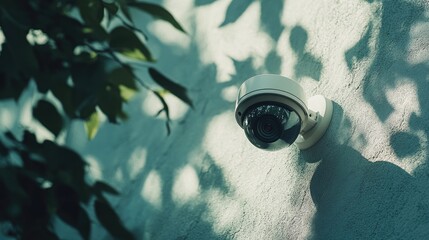 Poster - CCTV camera on a wall, securing a business or residential area, offering peace of mind with its sleek design