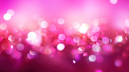 Wall Mural - Blur bookeh colorful lights or flashes on a vivid pink color background