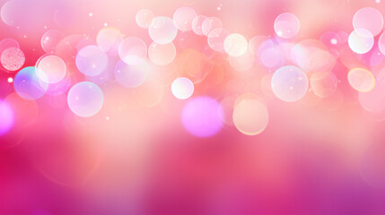 Wall Mural - Blur bookeh colorful lights or flashes on a vivid pink color background