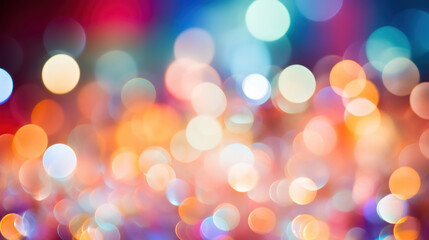 Wall Mural - Blur bookeh colorful lights or flashes on a colorful color background