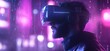 © Антон Сальников - Playing with VR goggles in a futuristic cyber world wearing VR headset - Abstract concept of VR, innovation, and new technology
