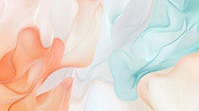 Abstract art pattern with flowing shapes in pastel colors, soft and dreamy feel with plenty of copy space.