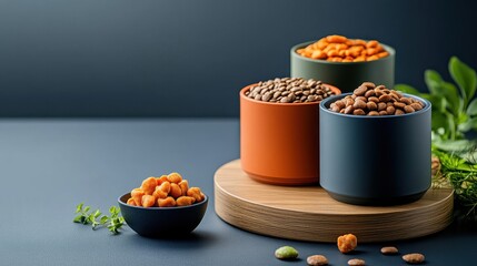 Wall Mural - A variety of pet food flavors in sleek, modern packaging