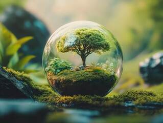 Poster - Glass Ball with Tree Inside