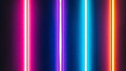 Poster - 3D render. A blue neon stripe background ascends in an abstract style.
