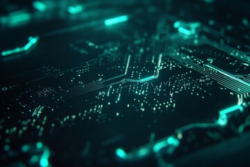 Poster - The main board features a chip set. Electronics and technology are reflected in the chip set.