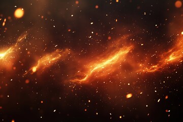Wall Mural - A bright orange line of fire in the sky