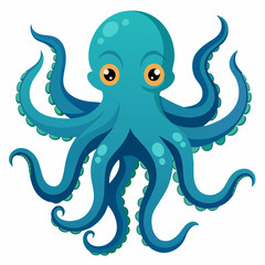 Wall Mural - octopus vector illustration on a white background