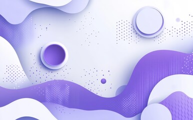 Poster - Halftone decoration on a white dimension shape background
