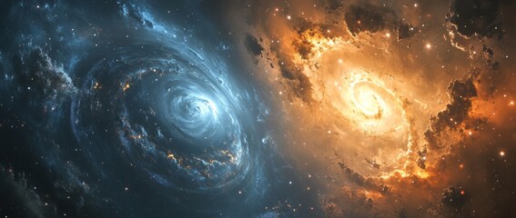 Wall Mural - galaxy design realistic image, stock illustrations of colorful galaxies, supernovas, stars, and plan