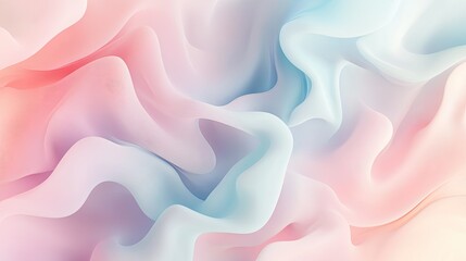 Poster - Organic abstract pattern with fluid, flowing shapes and soft gradients of pastel colors.