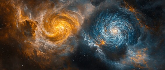 Wall Mural - colorful abstract wallpaper 21:9, stock illustrations of colorful galaxies, supernovas, stars and pl