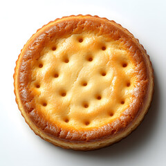 Wall Mural - Butter tasty cookie or biscuit top view isolated on white background