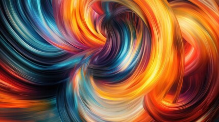 Poster - Swirling abstract pattern with bright colors and dynamic shapes, creating a sense of motion and energy.