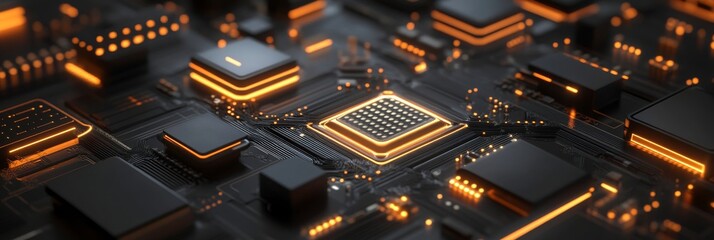 Poster - A close-up of an electronic circuit board, illustrating a technology concept.