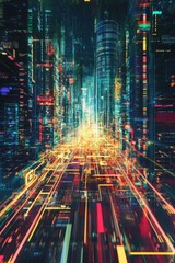 Wall Mural - illustration of data download 