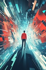 Wall Mural - illustration of data download 
