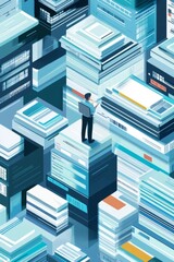 Wall Mural - illustration of data download 